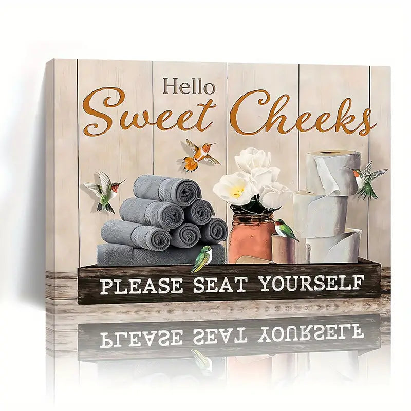 HELLO SWEET CHEEKS . CANVAS WALL ART