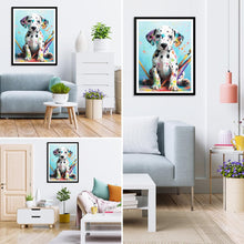 Load image into Gallery viewer, PAINTED PUPPY . DIAMOND ART by MishL
