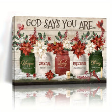 Load image into Gallery viewer, GOD SAYS YOU ARE . POINSETTIAS CANVAS WALL ART
