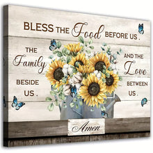 Load image into Gallery viewer, BLESS THE FOOD BEFORE US . CANVAS WALL ART
