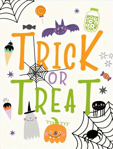 TRICK OR TREAT . CANVAS WALL ART