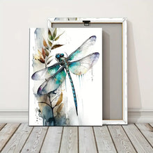 Load image into Gallery viewer, TURQUOISE DRAGONFLY . CANVAS WALL ART
