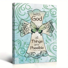 Load image into Gallery viewer, WITH GOD ALL THINGS ARE POSSIBLE . CANVAS WALL ART
