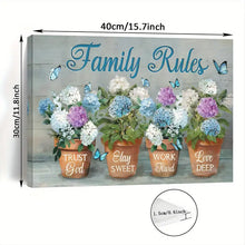 Load image into Gallery viewer, FAMILY RULES . CANVAS WALL ART
