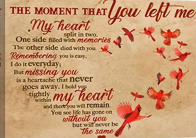 THE MOMENT YOU LEFT ME . CANVAS WALL ART