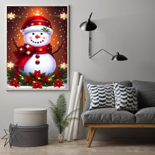 Load image into Gallery viewer, RED SNOWMAN . DIAMOND PAINTING
