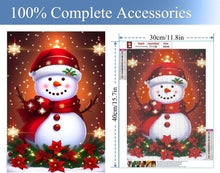 Load image into Gallery viewer, RED SNOWMAN . DIAMOND PAINTING
