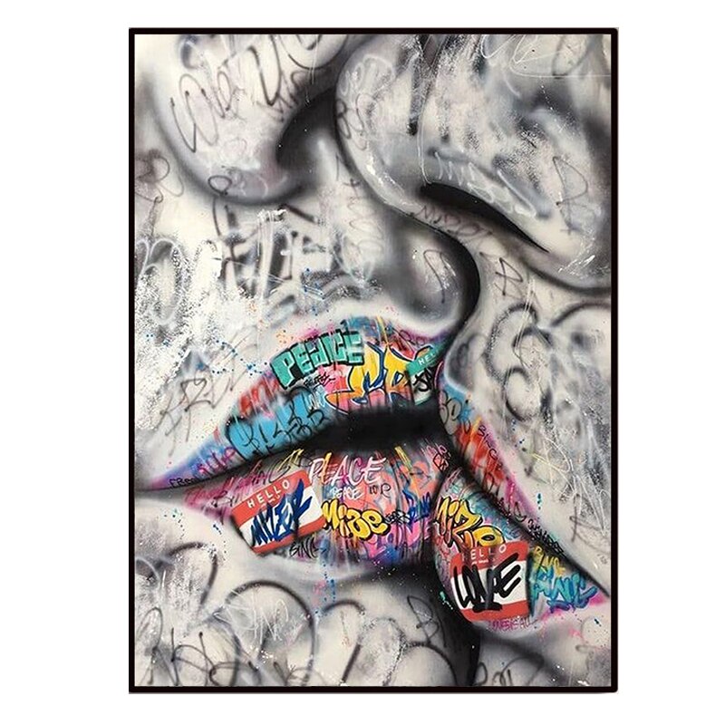 GRAFFITI   LIPS . DIAMOND PAINTING