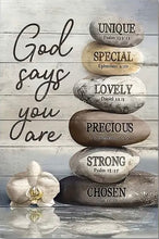 Load image into Gallery viewer, GOD SAYS YOU ARE . ROCKS. CANVAS WALL ART
