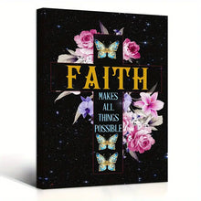 Load image into Gallery viewer, FAITH MAKES ALL THINGS POSSIBLE . CANVAS WALL ART
