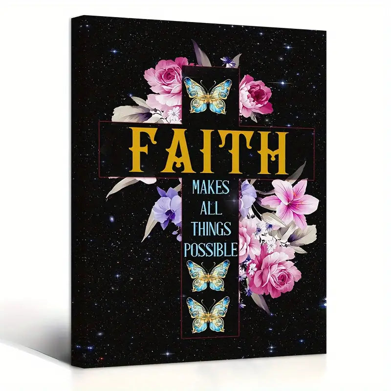 FAITH MAKES ALL THINGS POSSIBLE . CANVAS WALL ART