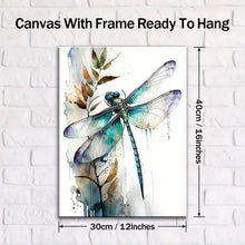 Load image into Gallery viewer, TURQUOISE DRAGONFLY . CANVAS WALL ART
