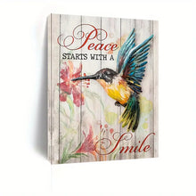 Load image into Gallery viewer, PEACE STARTS WITH A SMILE . CANVAS WALL ART
