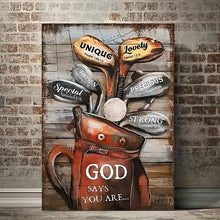 Load image into Gallery viewer, GOD SAYS YOU ARE . GOLF CLUBS . CANVAS WALL ART
