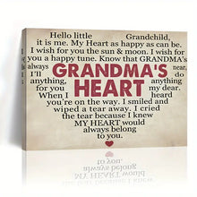 Load image into Gallery viewer, GRANDMA&#39;S HEART . CANVAS WALL ART
