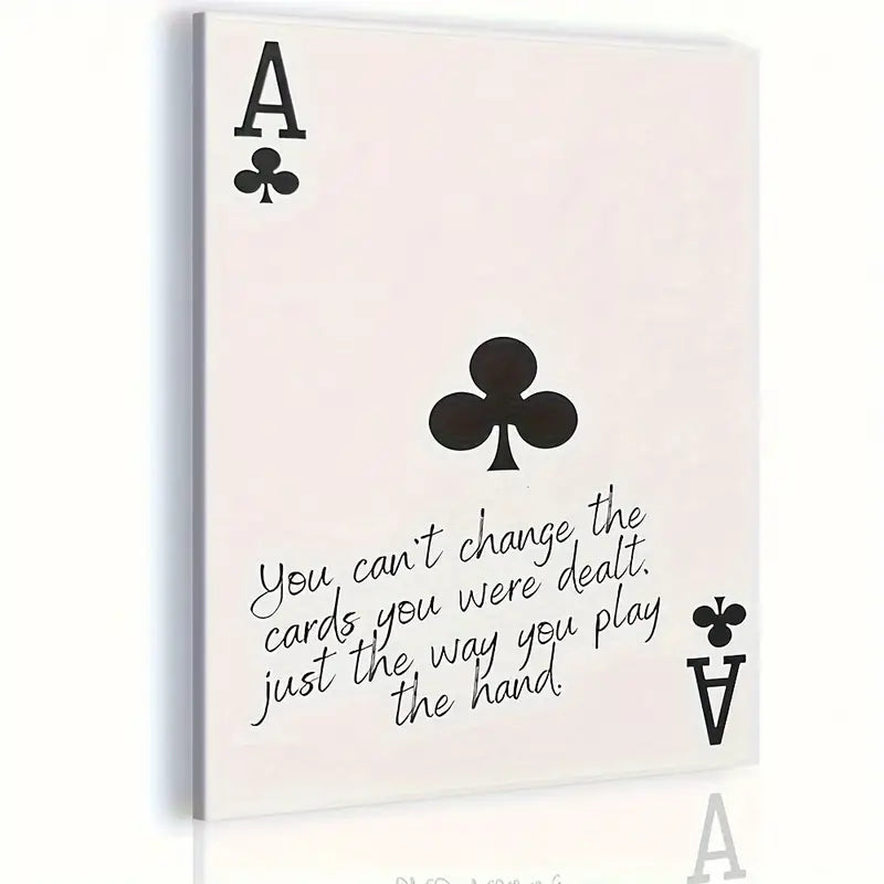 ACE OF CLUBS . CANVAS WALL ART