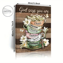 Load image into Gallery viewer, GOD SAYS YOU ARE . TEA CUPS . CANVAS WALL ART
