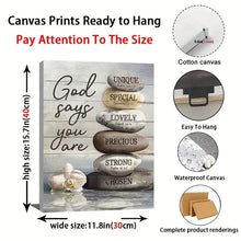 Load image into Gallery viewer, GOD SAYS YOU ARE . ROCKS. CANVAS WALL ART
