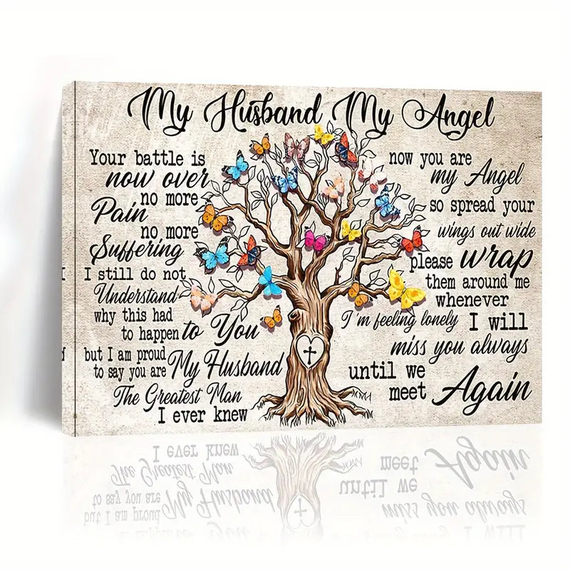 MY HUSBAND MY ANGEL . CANVAS WALL ART