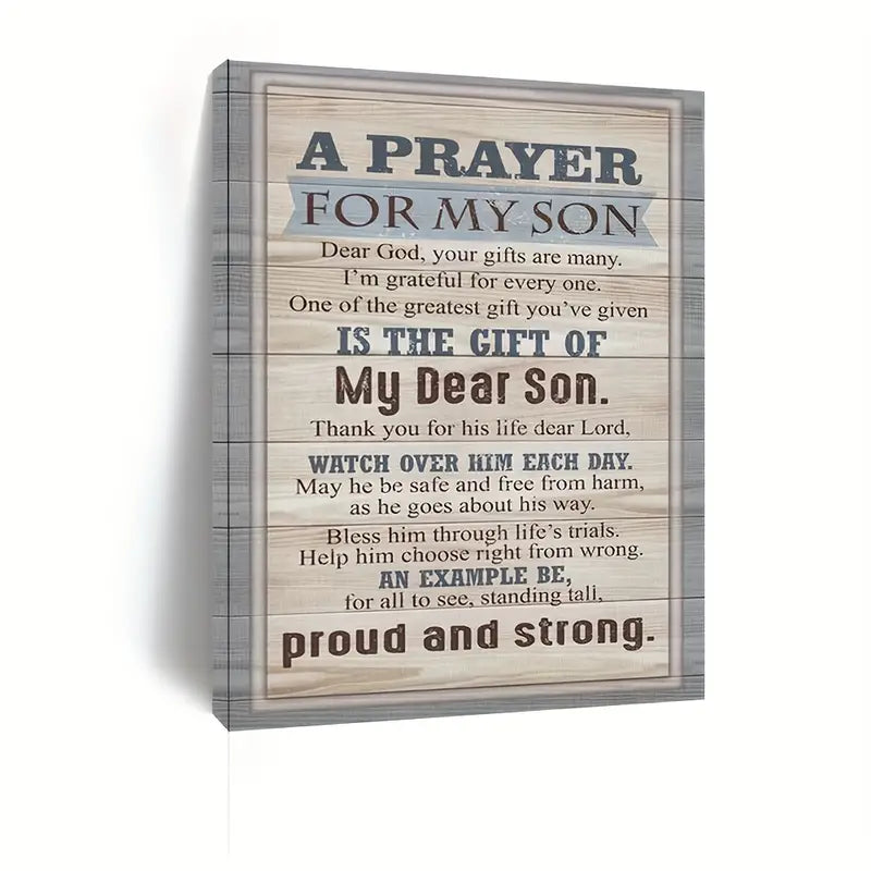 A PRAYER FOR MY SON . CANVAS WALL ART