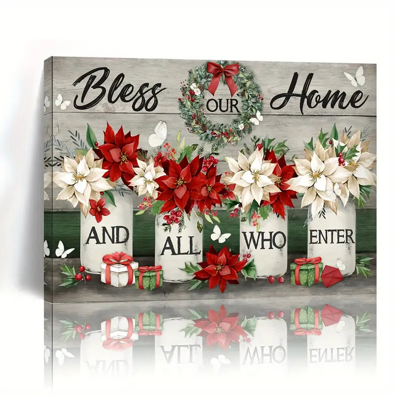 BLESS OUR HOME . CANVAS WALL ART