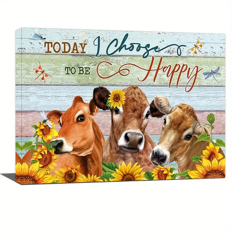 TODAY I CHOOSE TO BE HAPPY . CANVAS WALL ART